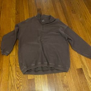 aerie brown 1/4 zip